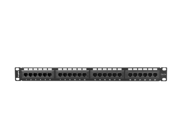 Lanberg Patchpaneel 24 Poorten 1U – Cat.7 FTP In Het Zwart, Model PPS7-1024-B, Voor Professionele Netwerkbekabeling